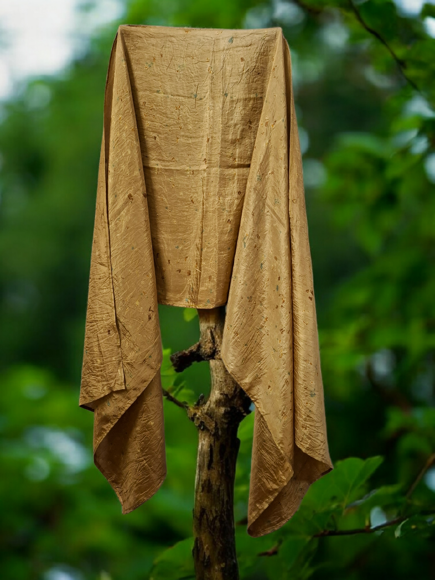 Green Hush Habutai Silk Stole / Scarf