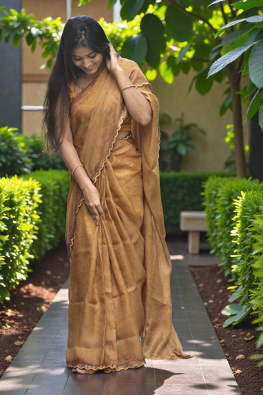 Niara - Ecoprinted  kota silk saree