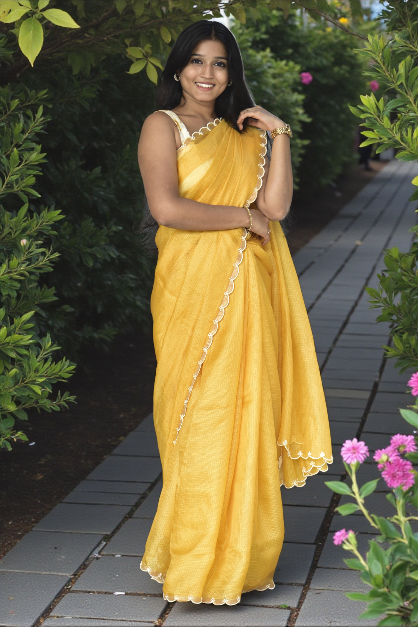 Ara - Eco-printed & naturally dyed pure kota silk saree