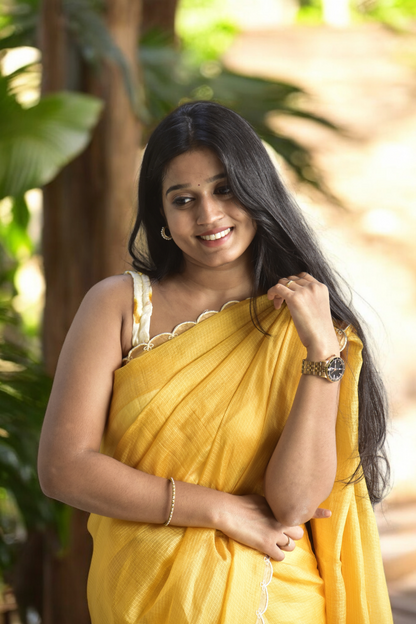 Ara - Eco-printed & naturally dyed pure kota silk saree