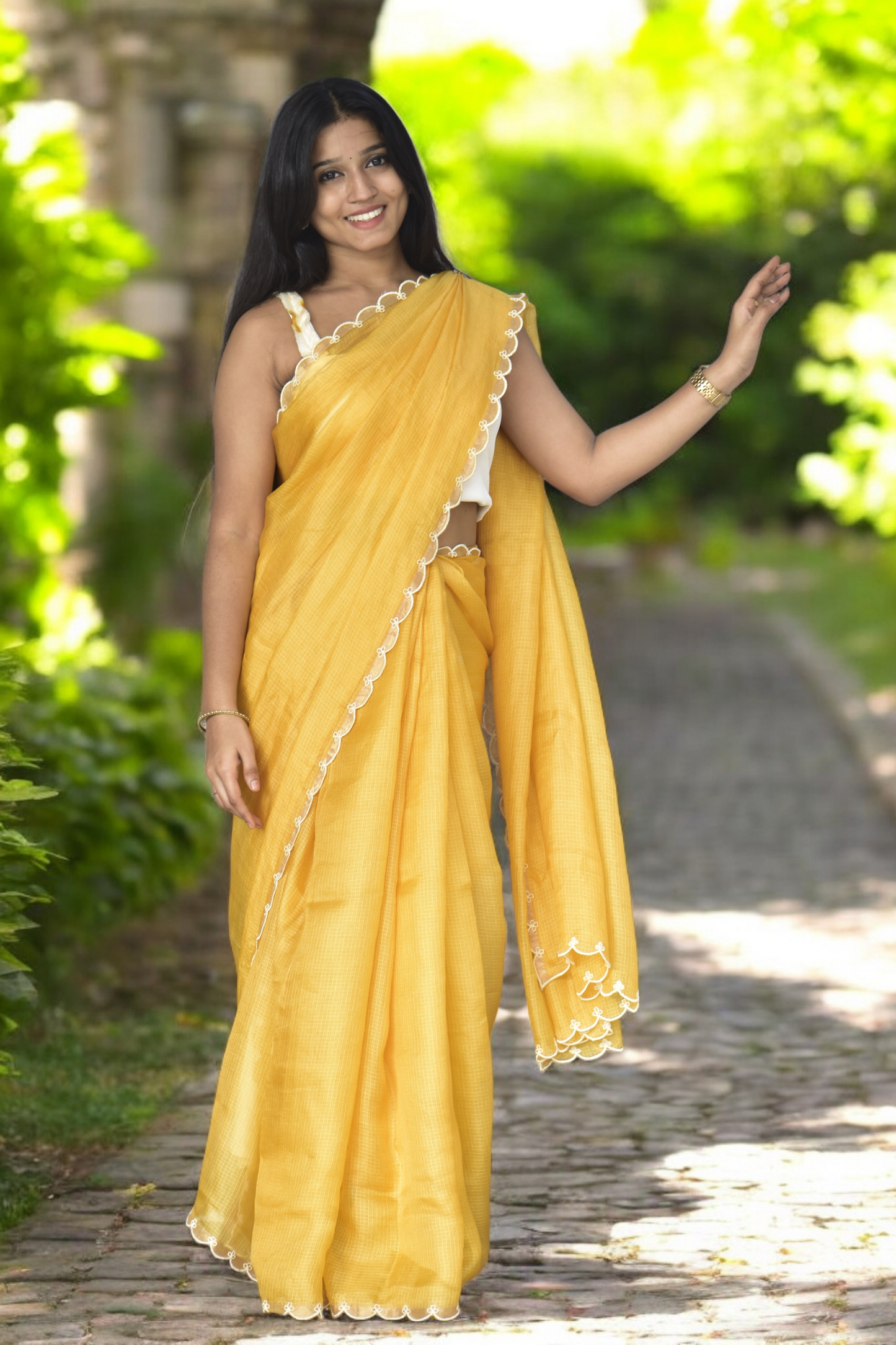 Ara - Eco-printed & naturally dyed pure kota silk saree
