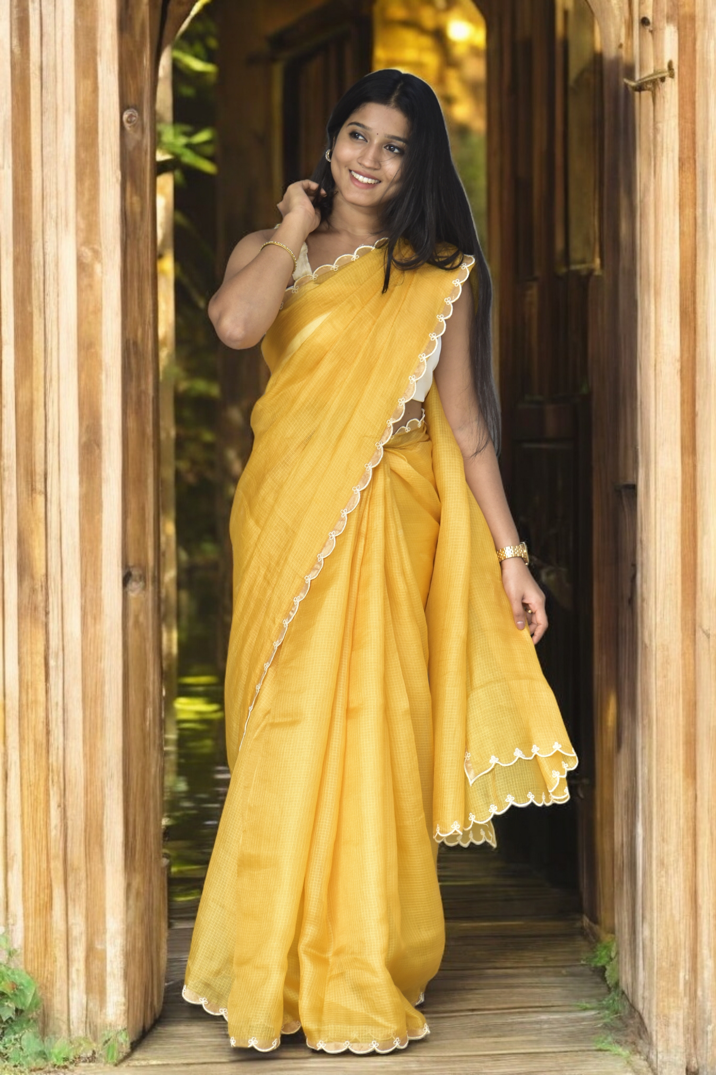 Ara - Eco-printed & naturally dyed pure kota silk saree