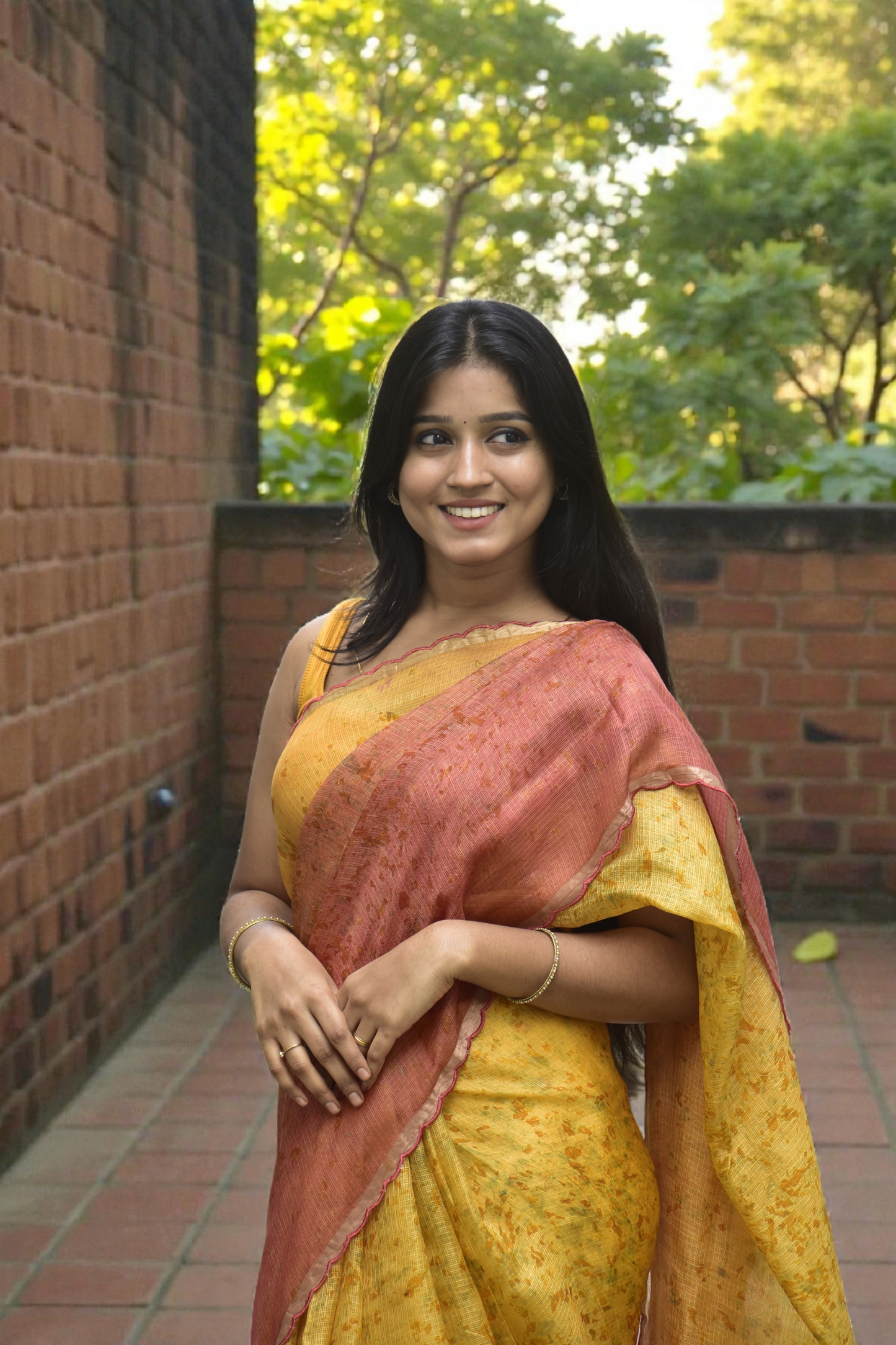 Manjari - Naturally Dyed & Eco-Printed Pure Kota Silk Saree