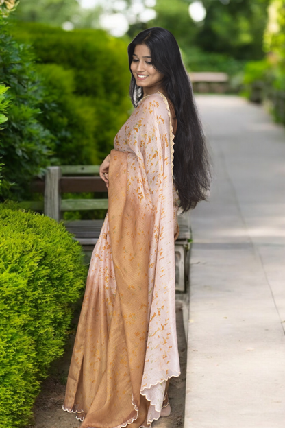 Meet Ivy - Eco-printed & naturally dyed pure kota silk saree