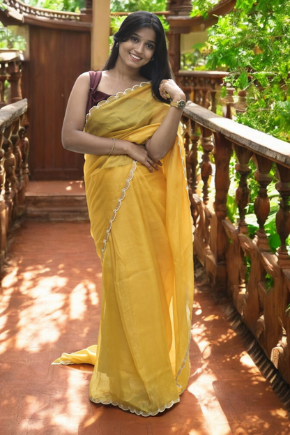 Mia - Eco-Printed Kota Silk Saree
