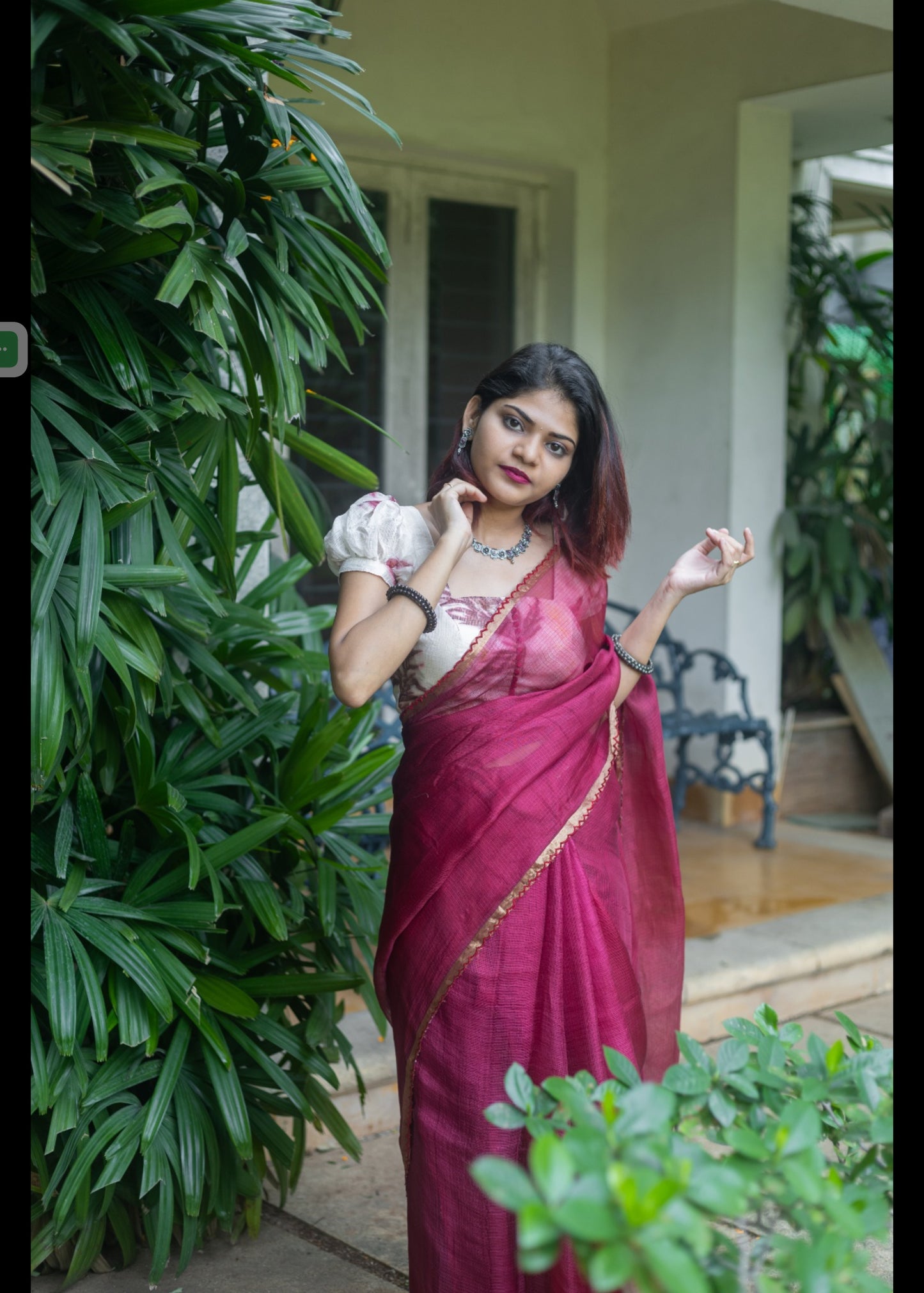 Sappan Grace — Eco-Printed Pure Kota Silk Saree