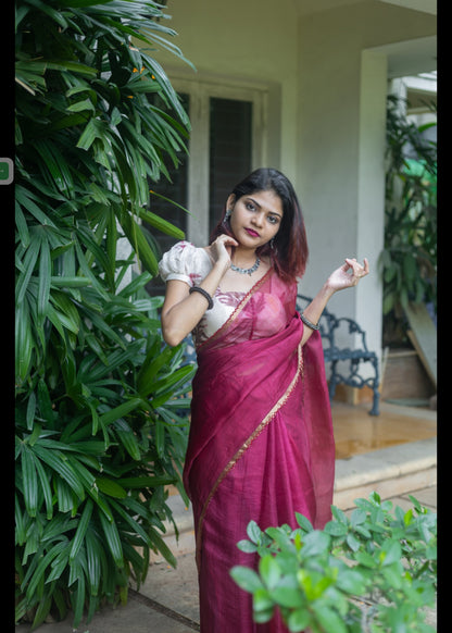 Sappan Grace — Eco-Printed Pure Kota Silk Saree